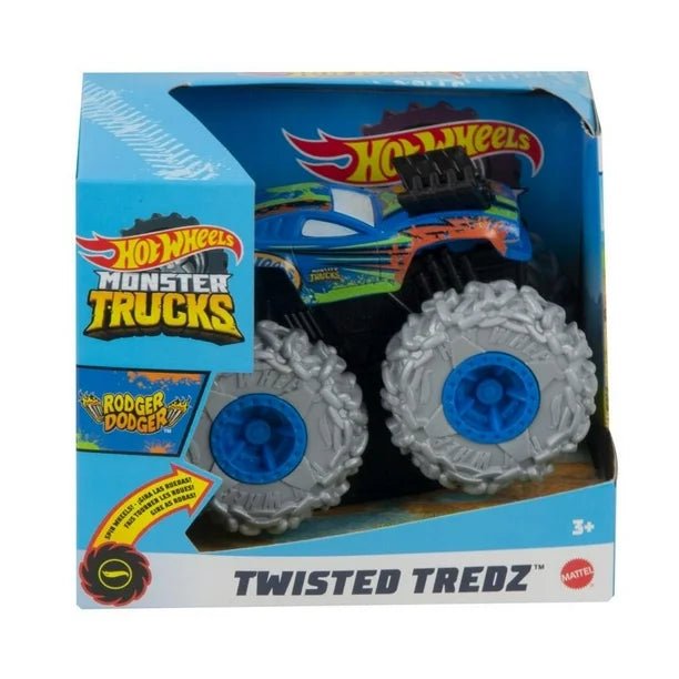 🚛 Hot Wheels Monster Trucks Twisted Tredz - Rodger Dodger 🌟 - Juguetería Don Bola