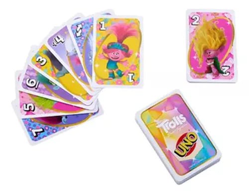 🎉 Juego de Cartas UNO Trolls - Diversión y Aventura para Todos 🃏🌟 - Juguetería Don Bola